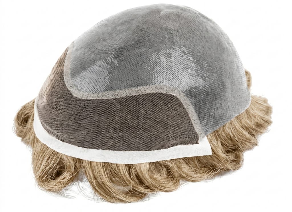 Hollywood Men's Hair System - Ultra-Breathable Lace with Clear Poly Base | Natural Human Hair