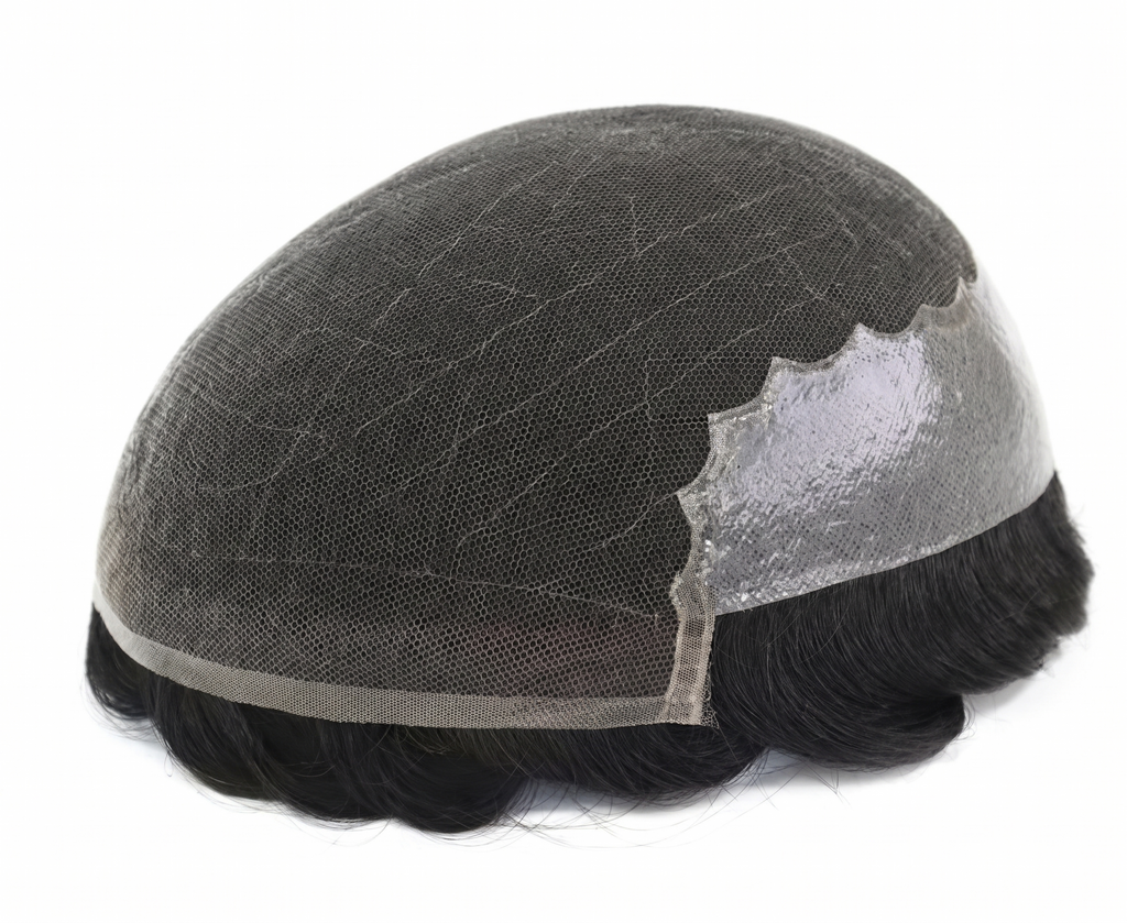 Q6M - Premium Model  Hair Replacement System with Natural French Lace & Secure PU Edge